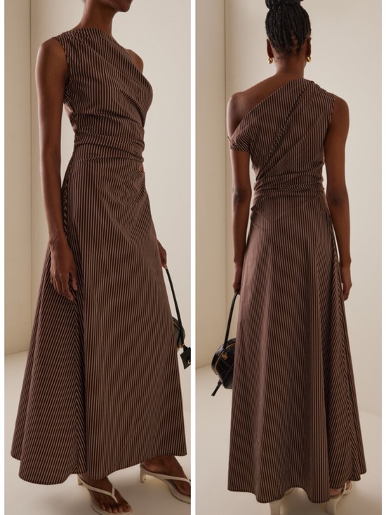 STAUD Dresses & Skirts - STAUD Phare Striped Cotton Maxi Dress Brown SZ US 2